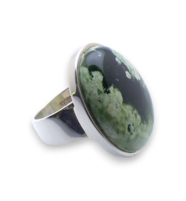 bague argent pierre verte