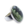 bague argent pierre verte