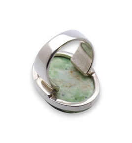 bague argent avec pierre calcédoine
