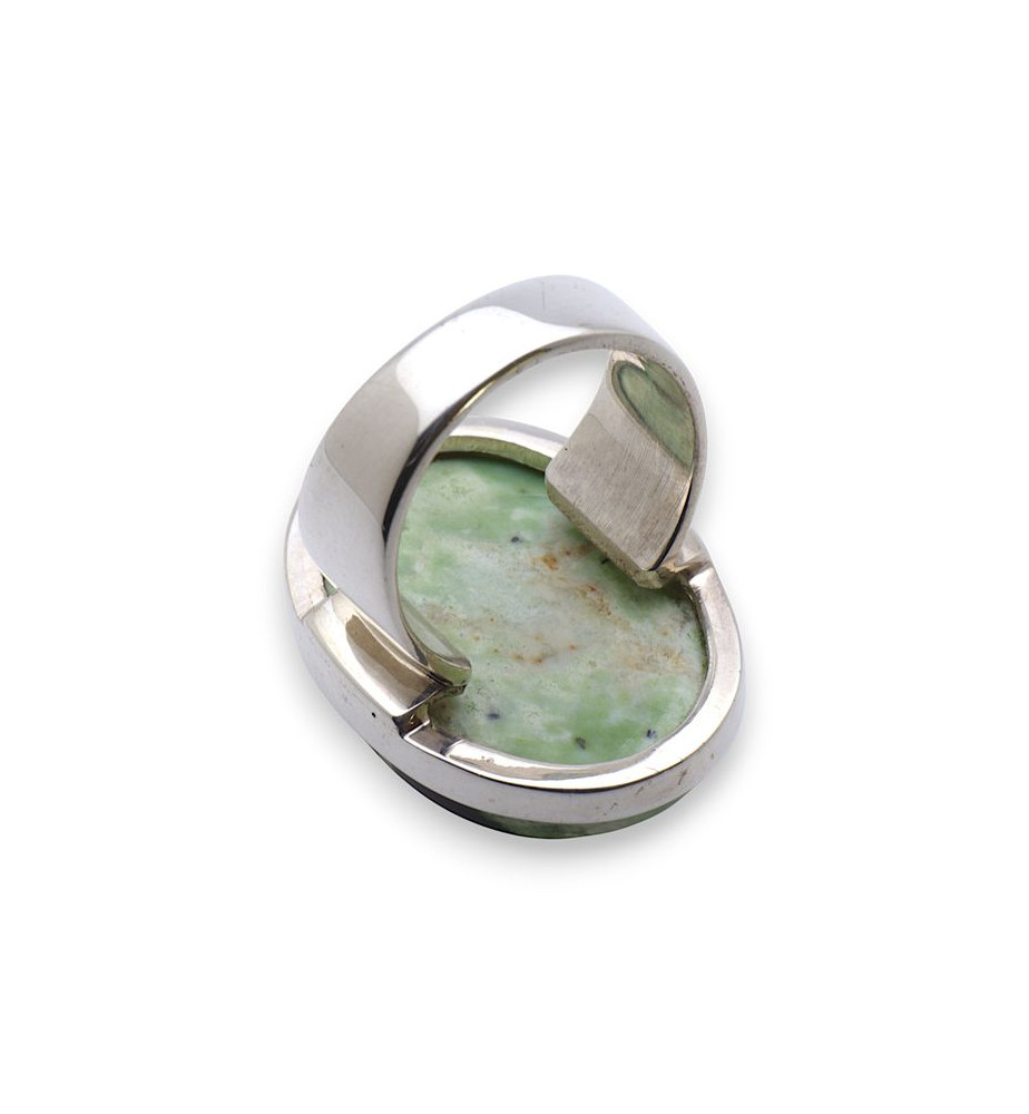 bague argent avec pierre calcédoine