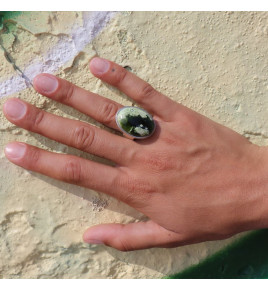 bague argent calcedoine