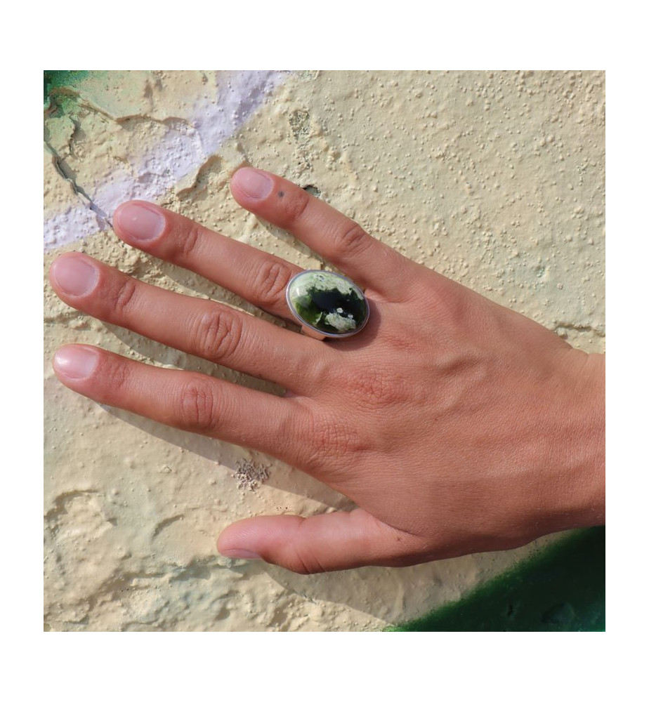 bague argent calcedoine