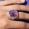 améthyste brute bague
