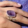 améthyste brute bague femme