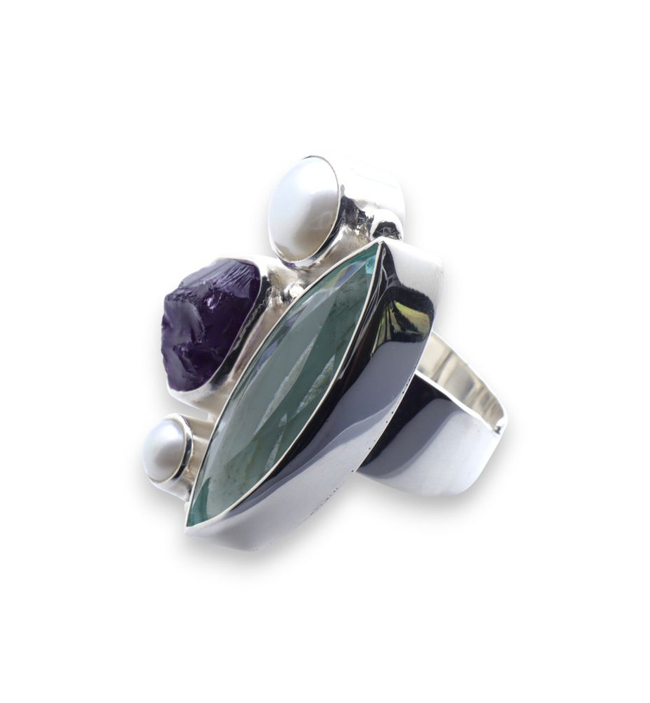 bague obsidienne bleue