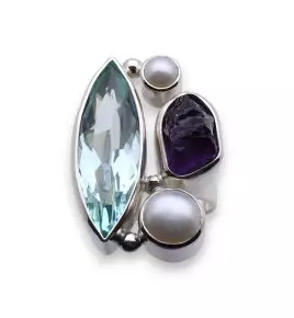 bague obsidienne bleue création