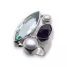bague argent et pierres
