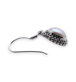 boucles d'oreilles argent nacre blanche