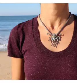 pendentif pieuvre argent