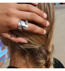 bague argent pierre rubis