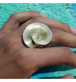bague spirale de créateur en argent