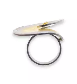 bague spirale argent et or