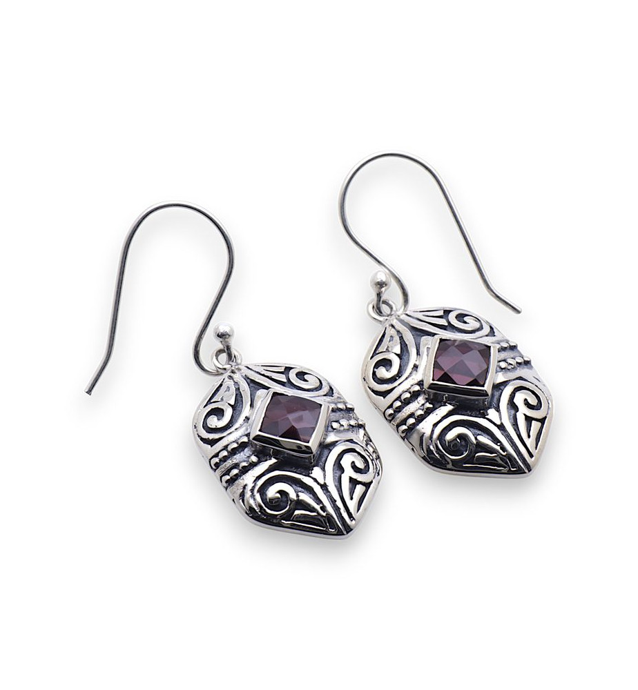 boucles d'oreilles grenat argent boucles d'oreilles grenat argent
