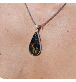 pendentif pietersite argent goutte