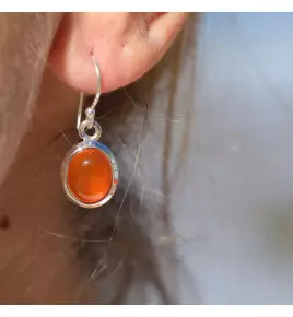 boucles d oreilles argent et cornaline