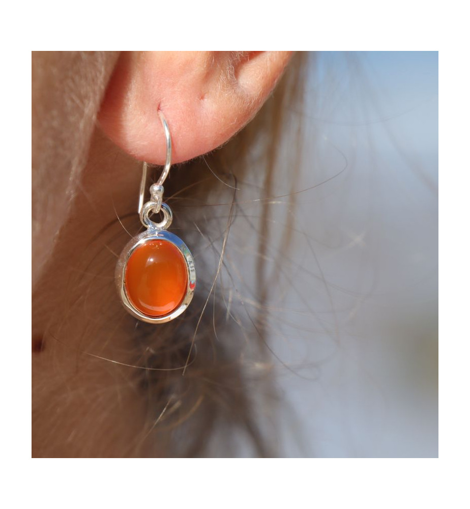 boucles d'oreille cornaline