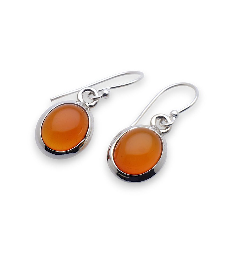 boucles d oreilles argent et cornaline
