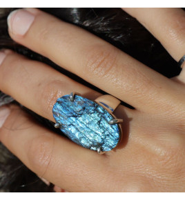 bague labradorite argent