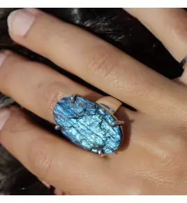 bague labradorite argent