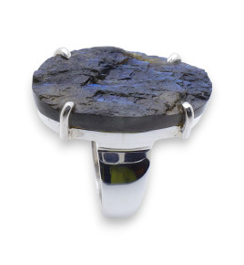 bague labradorite brute