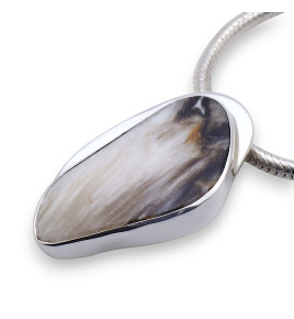 bijoux argent avec pierre marron