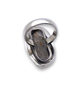 bague argent bois fossilisé femme