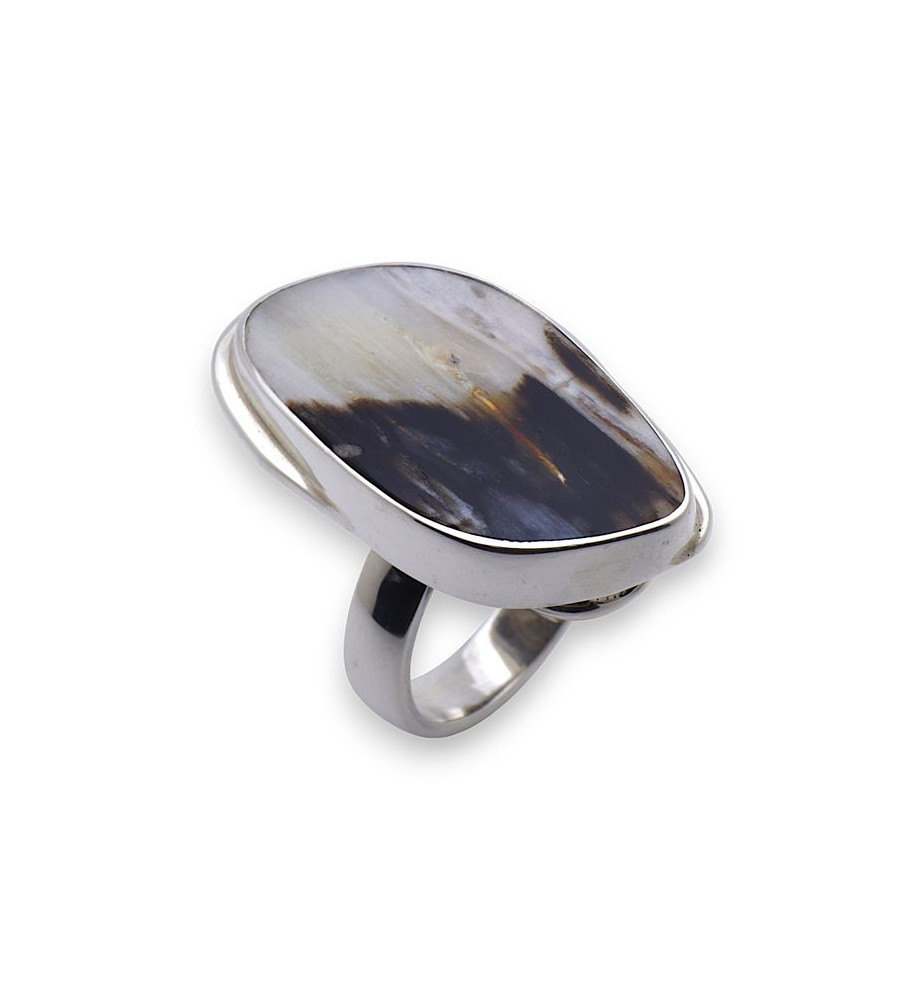 bague argent bois fossile bague argent bois fossile