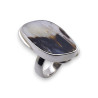 bague argent bois fossile