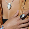 bague argent bois fossilisé bijoux