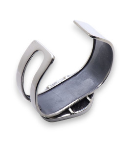 manchette argent et bois femme