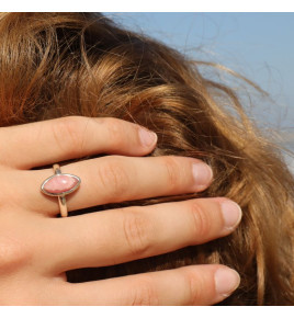 bague rhodochrosite argent