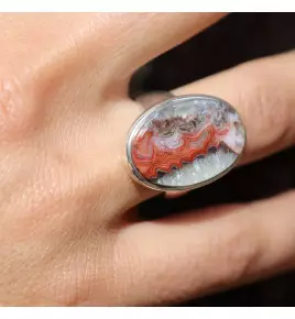 agate dentelle folle bague