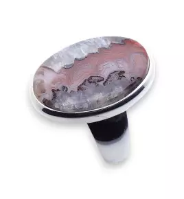 bague agate dentelle folle argent