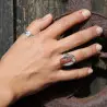 bague argent agate crazy lace femme