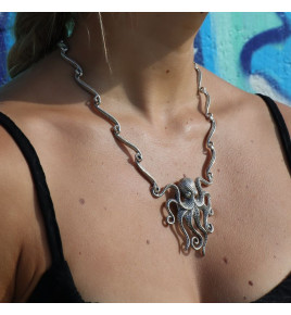 collier argent massif pour femme