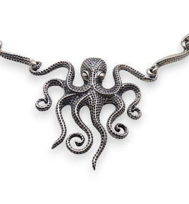 collier pendentif poulpe argent