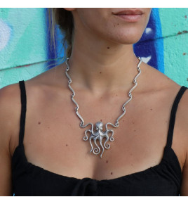 collier pendentif poulpe