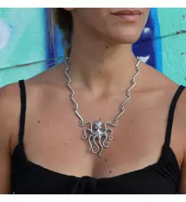 collier pendentif poulpe