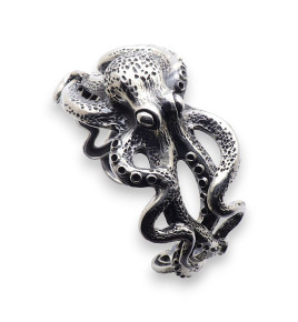 bracelet argent massif pieuvre