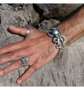 bracelet argent poulpe