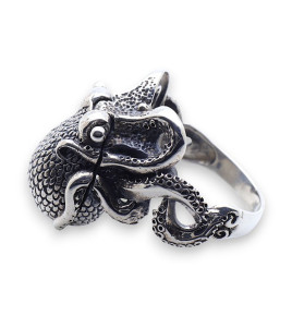 bague poulpe argent