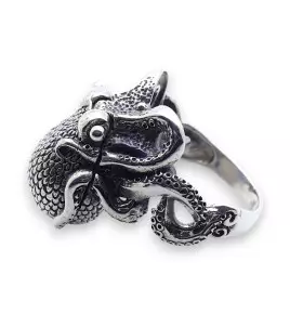bague poulpe argent