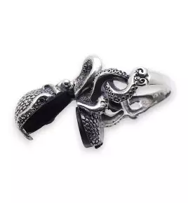 bague poulpe argent homme
