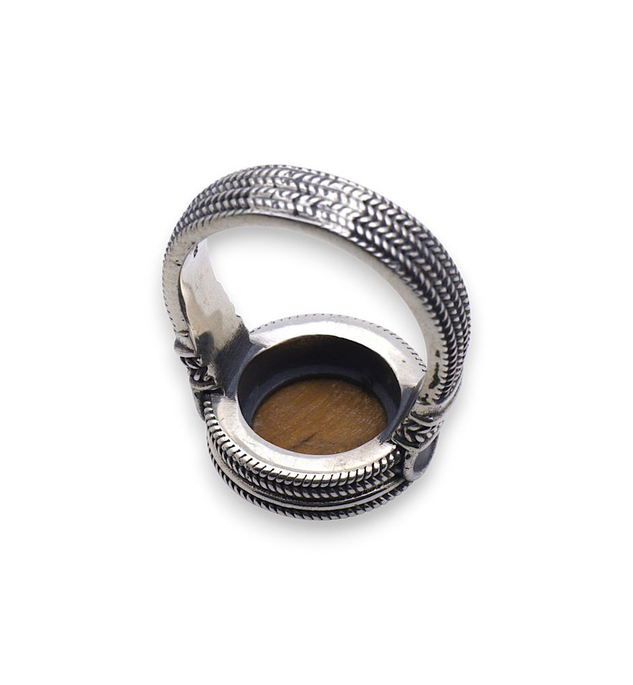 bague oeil de tigre pour homme