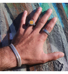 bague homme argent oeil de tigre