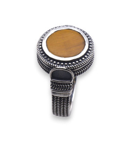bague oeil de tigre homme