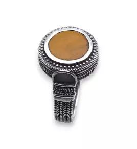 bague oeil de tigre homme