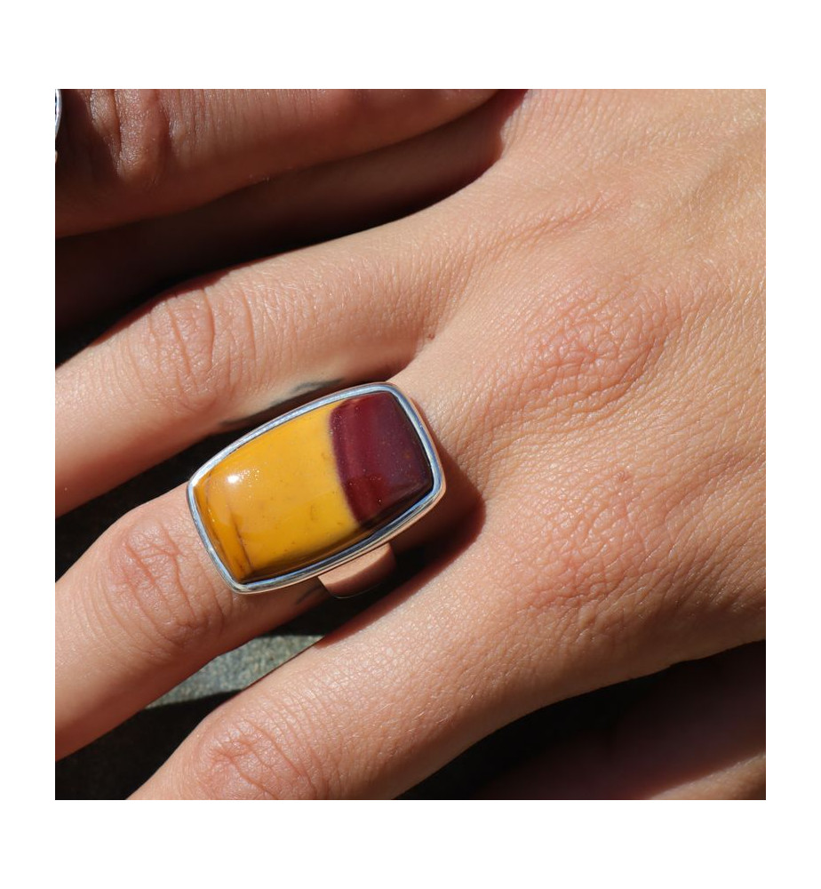 bague argent jaspe