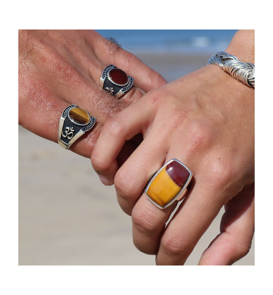 bague argent jaspe mokaite