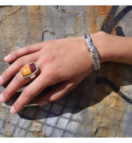 bague jaspe argent